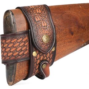 TOURBON Leather No Drill Buttstock Harnessed Rifle Gun Sling Adapter