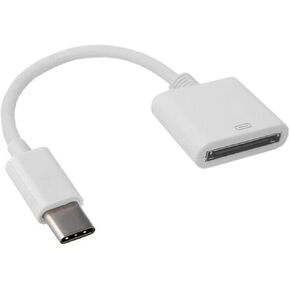 for 30pin Female to USB 3.1 Type-C USB-C Sync Data Charging Adapter Cable Cell Phone OTG Adapters USB Cables Computers Accessories (White)