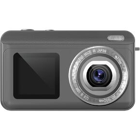 Digital Camera, Real 2.7K Dual-Screen Digital Camera for Photography Auto-Focus Vlogging Camera for YouTube Video 16x Zoom 32GB SD Card Anti Shake Compact Camera for Student Teen Boys Girls Kids