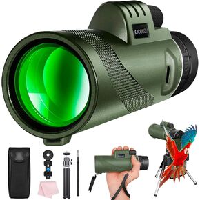 New 80x100 High Powered HD Monocular Telescope for Adults with Smartphone Adapter & Tripod for Long Range Bird Watching/Hunting/Race Cars/Hiking