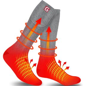Autocastle Rechargeable Heated Socks for Men Women Electric Battery Socks Winter Warm Thermal Socks Washable Thick Cotton Novelty Heat Socks Cycling Skiing Hunting Foot Warmers