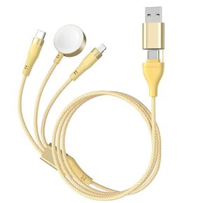 Travlel 3 in 2 Multi Charging Cable For Apple Watch Charger Fast Charging For iWatch Charger Nylon Braid USB C/A Compatible with iWatch Ultra/Series 10/9/8/7/6/SE2/5/4/3/2 & iPhone 16/15/14/Galaxy-2FT