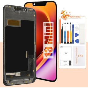 Not Original for iPhone 13 Mini Screen Replacement Kit - 5.4-inch 3D Touch LCD Display Digitizer Assembly (Model A2481, A2626, A2628, A2629, A2630) with Professional Repair Tools(Black