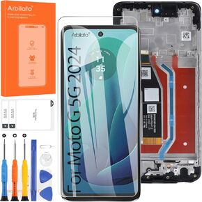 Screen for Motorola Moto G 5G 2024 Screen Replacement for Moto G 5G LCD Screen XT2417-1,XT2417 Touch Display Digitizer Assembly Repair Parts(Black with Frame)
