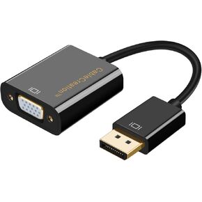 CableCreation DisplayPort to VGA Adapter, Gold Plated DP to VGA Male to Female Adapter, Compatible with Computer, Desktop, Laptop, PC, Monitor, Projector, HDTV, Black