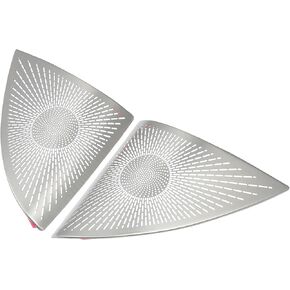 ACROPIX A Pillar Speaker Frame Cover Trim Car Audio Stereo Horn Speaker Grille Interior Decor Accessories Fit for Mercedes Benz E-Class 2016-2021 Stainless Steel Silver Tone - Pack of 2