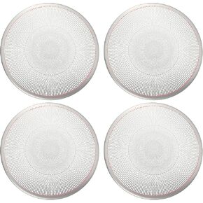 ACROPIX Front Rear Left Right Door Speaker Frame Cover Trim Car Audio Stereo Horn Speaker Grille Fit for Mercedes Benz C300 C250 Stainless Steel Silver Tone - Pack of 4