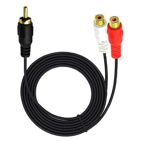 RCA Male to 2RCA Female Splitter Plugs Audio Converter Cable Adapter for Audio Video Instrument Equipment(1.5m/5ft)