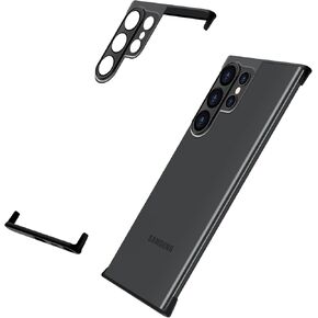 Losin Compatible with Galaxy S24 Plus Case Borderless Design Camera Lens Protection Slim Thin Lightweight Soft Silicone Frameless Case Shockproof Bumper Cover for Galaxy S24 Plus 6.7 inch, Black