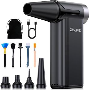 ZasLuke Compressed Air Duster, 8-Gear Adjustable 180000RPM Electric Air Duster, Rechargeable Long-Life Mini Turbo Fan, Jet Dry Air Blower for Home and Car-Replaces Compressed Air Cans