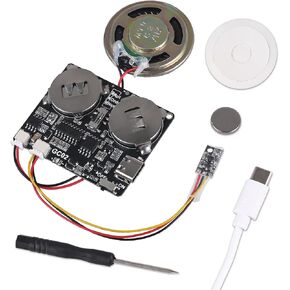 ICSTATION Downloadable Sound Module Button, Magnet Control 8MB Recordable Sound Button with Speaker, Type-C Cable Voice Playback Module for Present and DIY Birthday Valentine's Day Greeting Card