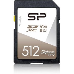 Silicon Power 512GB V90 Superior Pro R/W Up to 290/260 MB/s UHS-II SDXC Memory Card