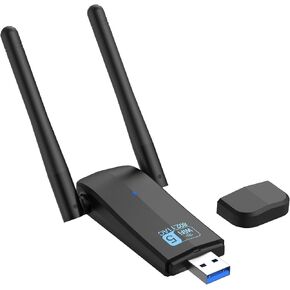 Wireless USB 3.0 WiFi Adapter for Desktop PC Laptop,5G 2.4G Dual-Band 1300Mbps Dual 5Dbi Antennas for Supports Windows11/10/8/7/Vista/XP,Mac OS 10.6-10.14