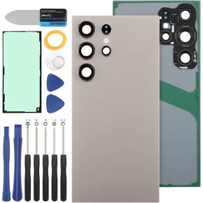 Back Cover Glass Replacement for Samsung Galaxy S24 Ultra 5G 2024 Rear Back Glass Replacement with Repair Tool Kits(Color: Titanium Gray)
