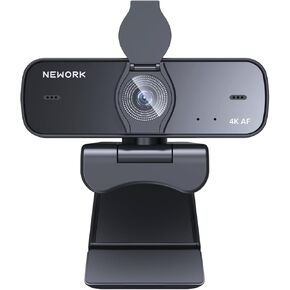 4K Webcam for PC with Auto-Focus, Dual Noise-Cancelling Microphones, Auto Light Correction, USB Plug-and-Play, 77° FOV – Ideal 4K Webcam for Streaming, Video Calls & Conferences