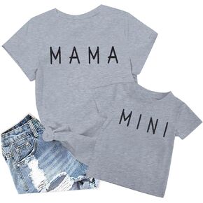 قميص Mama and Mini، قمصان Mommy and Me، ملابس متطابقة للأم والطفل، ملابس عائلية بأكمام قصيرة in Kuwait