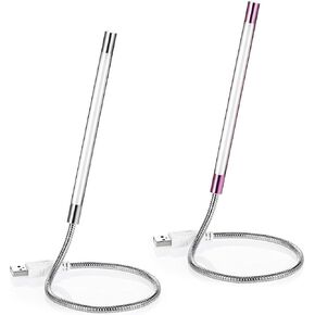 Mudder 2 قطع مصباح LED USB للوحة مفاتيح الكمبيوتر المحمول مصباح كمبيوتر مصباح مرن عصا قابلة للاتصال مصباح LED مفتاح لمس القراءة (الفضة ، الأرجواني) in Kuwait