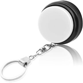 Recordable Talking Button with Keychain, 20s Voice Recording Time Sound Button Answer Buzzers Funny Buttons Record Your Own Words Also Used for Dog Training - White and Black (Battery Included)