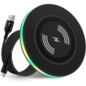 15W وسادة شاحن لاسلكية سريعة لـ Samsung Galaxy Z Fold 6 5 ، Z Flip 6 5 4 S24 S23 Ultra S22 S21 Fe S20 ، Motorola Moto Edge 2022 Edge+ 2023 2024 ، Google Pixel 8a 8 7 ، Android Wireless Charging Pad in Kuwait