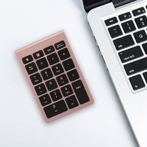 Number Pad,Comfortable Feel Fast Rebound Speed Mini Keyboard,Wireless Ultra Thin Digital Numeric Keypad, with 5.0 (Rose Gold)