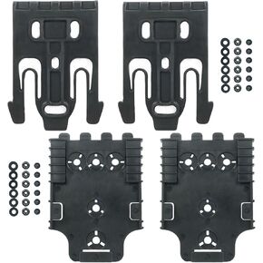 2 PCS QLS QUICK Locking System Kit ، مرفق النظام الأساسي مع شوكة القفل ، لوحة الاستقبال ، والملحقات ، حلقة الحزام العالمي في منتصف الركوب لحافظات الرسوم