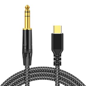 USB C to 1/4 TRS Stereo Audio Cable, 4FT USB Type C to 6.35mm 1/4 inch Male Audio Adapter for i-Phone 16/15, Pixel 5XL, Amplifier, Home Theater, Speaker [Not Support Recording]