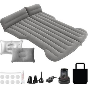 Camping Mattress for Tesla Model Y, 2024 Upgrade Soft Flocking Self-Inflating Portable Camping Air Bed Cushion, Comfort Car Sleeping Mat with Wireless Charging Air Pump, Storage Bag, Patch