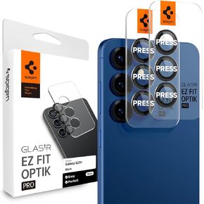 Spigen Camera Lens Screen Protector [GlasTR EZ Fit Optik Pro] Designed for Galaxy S25 Plus [Case Friendly] - Black [2 Pack]