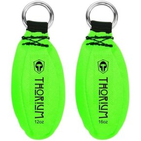 THORIUM Multi Two Pack Set of Slingshot Launcher Arborist Throw Weight Bags Pouches - Bright Green 12oz / 340g and 16oz / 450g Pack