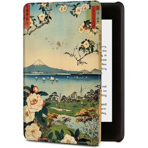 Case for 7" All-New Kindle Paperwhite (12th Generation, 2024 Released) PU Leather Cover with Auto Sleep Wake for Kindle Colorsoft Signature Edition, Scenery Japanese Art
