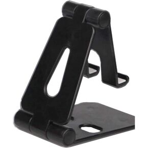 USSJ Cell Phone Stand for Phones，Adjustable Desktop Phone Holder Compatible with All Phones, Cell Phone Holder for Desk to Free Your Hand (Black)
