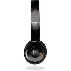 Skin Compatible with Beats Solo 4 - Black Gold Marble - Premium 3M Vinyl Protective Wrap Decal Cover - Easy to Apply | Crafted in The USA by MightySkins