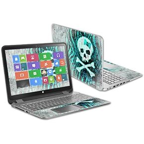 MightySkins Skin Compatible with HP Envy x360 15.6" (2014 Version) Laptop wrap Cover Sticker Skins Zebra Skull