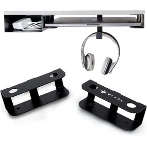 Under Desk Laptop Mount with Added Storage & Cable Organizer - Metal Anti-Scratch Design with Built-in Hook - Space-Saving Hidden Laptop Shelf for Home or Office