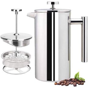 Stainless Steel French Press Coffee Maker 800ml Easy Clean Tea Pot with Filter - axGear