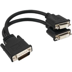 1Pc DMS-59 Male to Dual DVI 24+5 Female Splitter Extension Cable Suitable for Connecting Graphics Card Monitors with DMS-59 Ports (16cm)