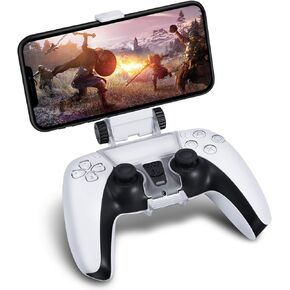 TNP PS5 Controller Phone Mount - Universal Phone Controller Mount for Playstation DualSense Controller - Adjustable Viewing Angle Mobile Gaming Clip for PS Remote Play