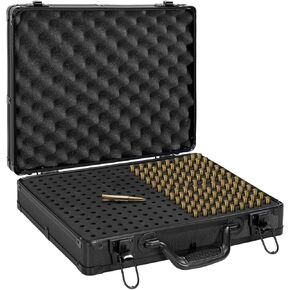 266 Round Bullet Storage Case - Aluminum Ammo Case With EVA Foam - for 300 308 .300 .243 Winchester, .22 LR.380 ACP 9mm .223 .22-250 .25-06 Remington