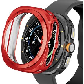 Case Compatible with Samsung Galaxy Watch Ultra 47mm Case Soft TPU Protective Bumper Face Cover for Galaxy Watch Ultra 47mm Accessories (Black, Ultra-47mm)