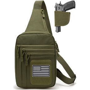 Tactical Sling Bag CCW Bag Crossbody Bag Gun Fanny Pack Tactical Shoulder Bag Men EDC Bag Pistol Bag with Gun Holster