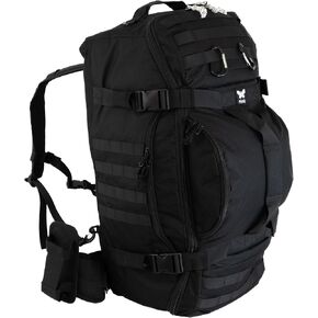 70L Backpack & Duffle Bag (2 functions in 1 bag). Full-fledged Hiking Backpack which transforms easily to Travel Duffle Bag. Many Accessories and Unique Features. Compresses to Airplane Cabin.