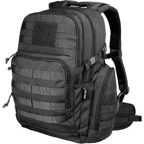 RIVER ROAD Huntex 40L Tactical Backpack for Men and Women in Black - Military Style Backpack for Hunting - Hiking Backpack & Travel Combat Backpack - Outdoor Tactical Backpacks & Sport Mochila Tactica