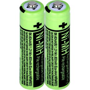 2Packs BK-60AAABU 1.2V 600mAh Replacement Batteries,AAA Ni-MH Rechargeable Batteries 1.2V for Panasonic Cordless Phones, Phone Handset BK60AAABU Battery