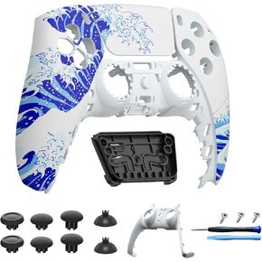 Touchpad Front Shell Compatible with PS5 Controller BDM-010 020 030 040 050, Replacement Faceplate Custom Touch Pad Cover Set and Decorative Trim Shell with Thumbsticks Kits for PS5 Controller