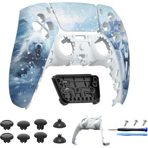 Touchpad Front Shell Compatible with PS5 Controller BDM-010 020 030 040 050, Replacement Faceplate Custom Touch Pad Cover Set and Decorative Trim Shell with Thumbsticks Kits for PS5 Controller