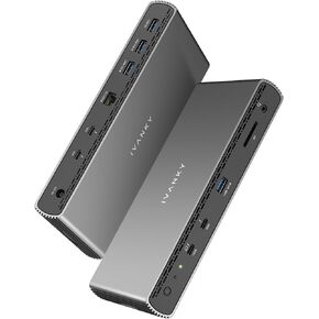 iVANKY Thunderbolt 5 FusionDock Pro 3, Docking Station Dual 6K@60Hz for MacBook M1/M2/M3/M4 Pro/Max, Triple 4K@144Hz/ Dual 8K@60Hz Dock for Windows TB5, 180W Power Adapter, 2.5GbE, 120Gbps, SD 4