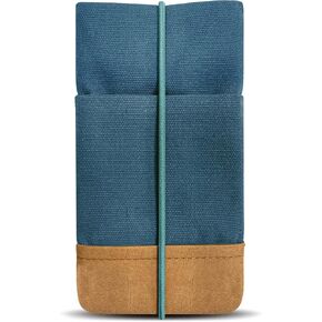 Moin Padded Cotton Phone Sleeve with Rubber Closure - Handmade Case for iPhone 13/14/15 Pro Max, iPhone 13/14/15 Pro, iPhone 13/14, Galaxy S22 Ultra, Other (6.1-6.9 inches) (Teal)