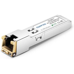 QSFPTEK 1.25G Gigabit SFP to RJ45, 1000BASE-T Copper RJ-45 Module, SFP-T Ethernet, Mini GBIC Transceiver for Netgear, Supermicro, up to 100m