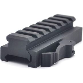 Trirock Quick Detach Tactical 7 Slots Picatinny Riser Scope Lever Mount Base Adapter fits 20mm Rails - Black