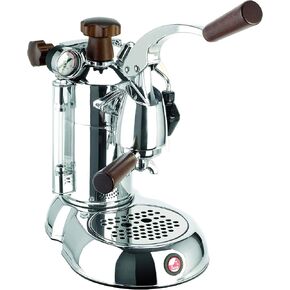 La Pavoni PSW-16 Stradivari 16-Cup Lever Espresso Machine | Chrome Finish with Wood Handles | 38-Ounce Boiler for 16 Shots | Dual Frothing System and Piston Lever Design | Made in Italy | Home & Cafes